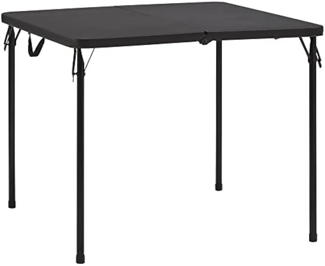 Juego de mesa de comedor y silla Premium de 5 piezas, con mesa de tarjeta superior y asiento acolchado de 4 telas y respaldo, sillas plegables, negro