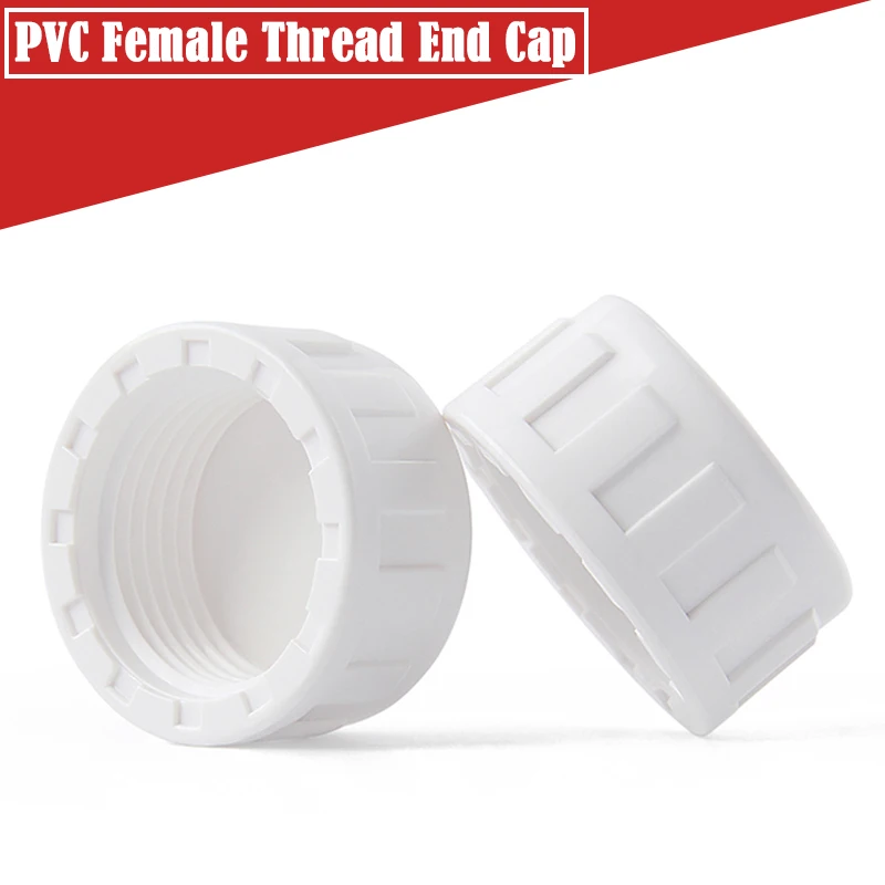 5Pcs/Lot White 1/2\'\'~2\'\' Female Thread PVC End Cap Aquarium Fish Tank Water Tube Garden Irrigation Pipe Screw Plug Joint