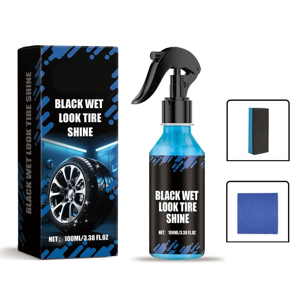 

Black Wet Look Tire Shine Dressing Quick Drying For Tire Gloss Shine Care Spray For Motorcycles Cars Trucks RVs