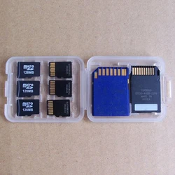 1PC Protector Holder Micro Box For SD SDHC TF MS Memory Card Storage Case Box Bag Plastic Boxes Transparent