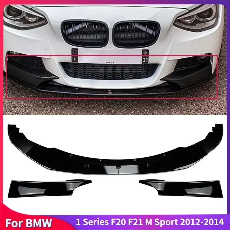 For BMW 1 Series F20 F21 M Sport Style 2012-2014 Canard Cover Trim Splitter Front Bumper Lip Spoiler Auto Body Kits Accessories