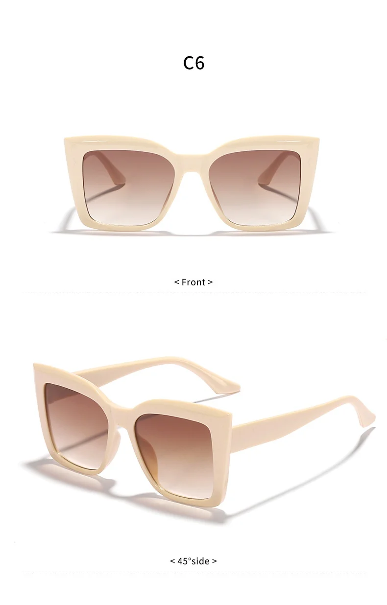 Cat Eye Sonnenbrille Damen Vintage Übergroße Sonnenbrille Damen Luxusmarke – Detail 6