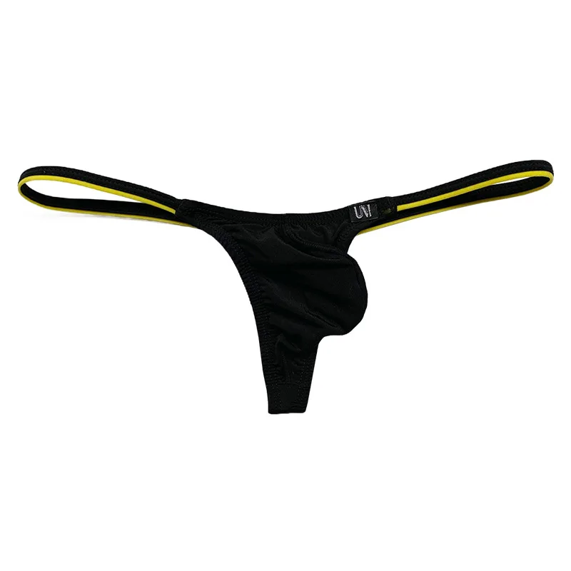 Silk Men's Low Waist Thong Underwear Sexy Stretch T-Pants with Thin Band Cool Design for Comfortable Fit