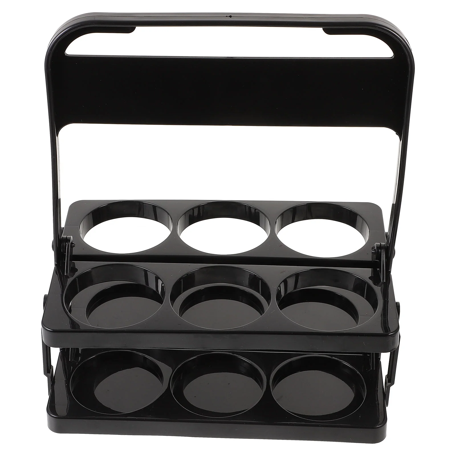 

Foldable Water Bottle Sports Cage Holder Cages Stand with Handle Rack Black Cup Beverage Storage Racks