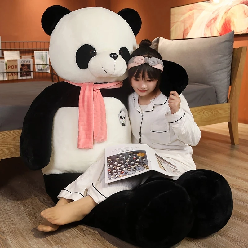 80-180cm Giant Scarf Panda Plush Toys Teddy Skin Bear Coat Baby Kids Birthday Gift Valentine Brinquedos Soft Outer Animals