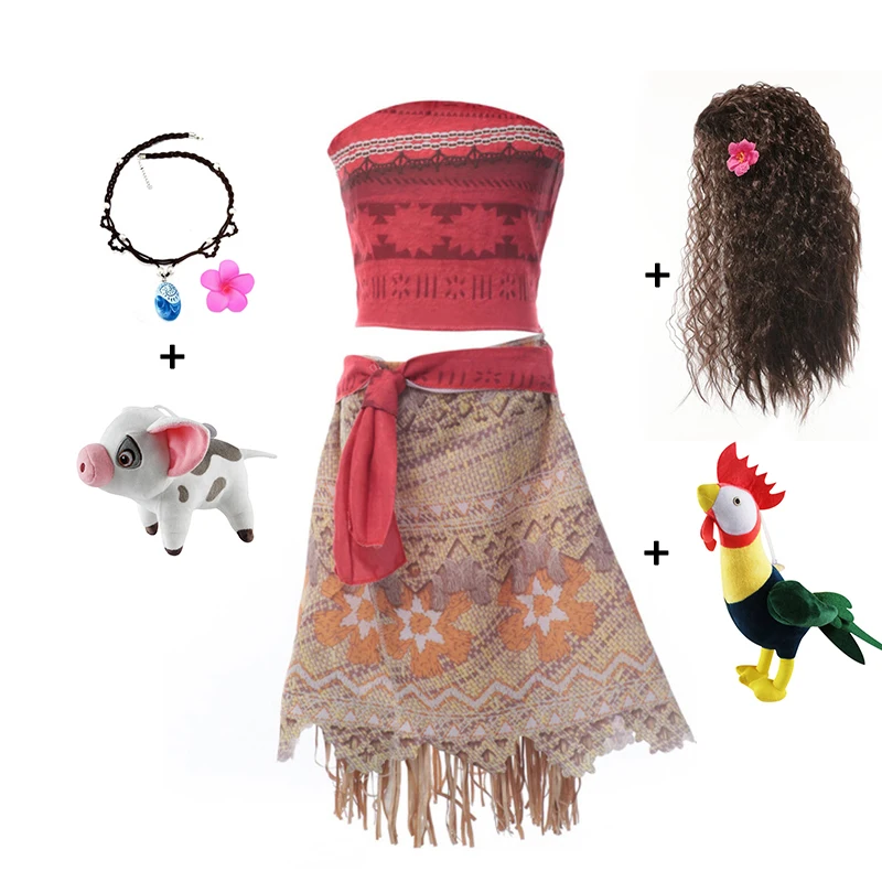 Kleine Mädchen Moana Prinzessin Kleider Kostüme Cosplay Kleinkind Kleid Vaiana Kleidung Party für 3 6 8 10 Jahre Mädchen Outfit Geschenk