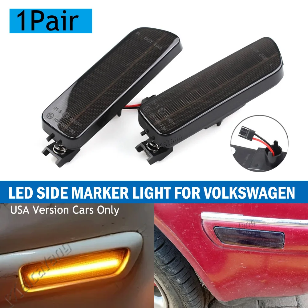 

Передний бампер с янтарными светодиодными боковыми габаритными огнями для Volkswagen Cabrio 1999-2002, Golf MKIV 1999-2005, MK4 GTI/R32, Jetta MK4