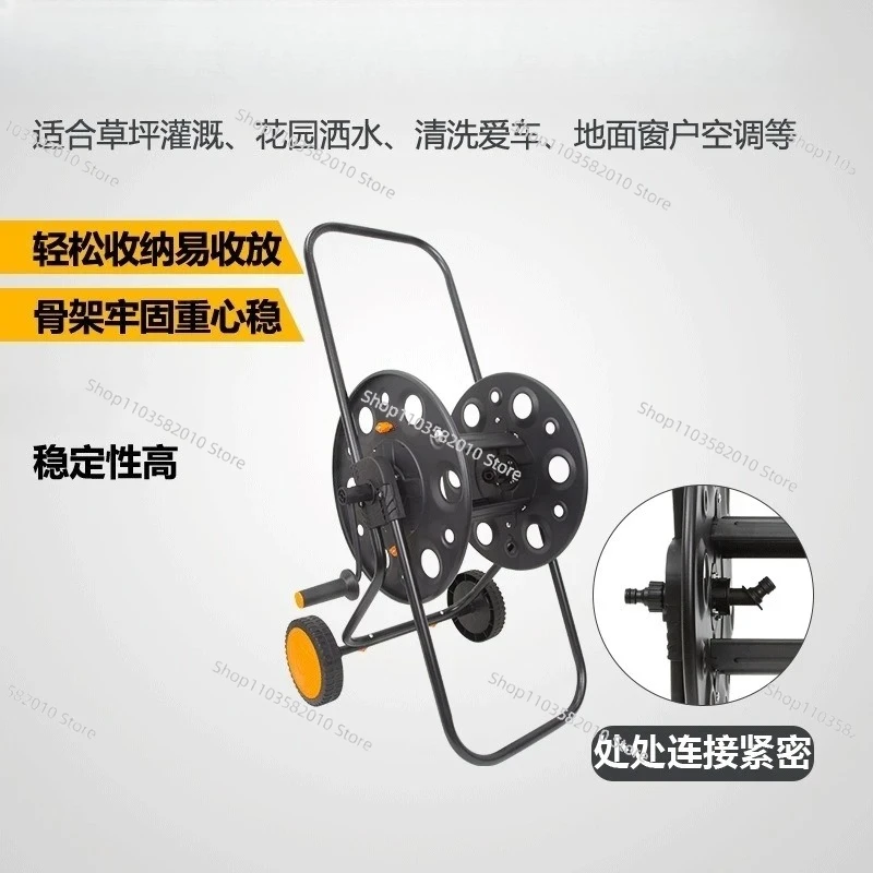 Metal Hanging Automatic Water Hose Reel, Portable Farm Large Pipe Reel for Car Washing Irrigation