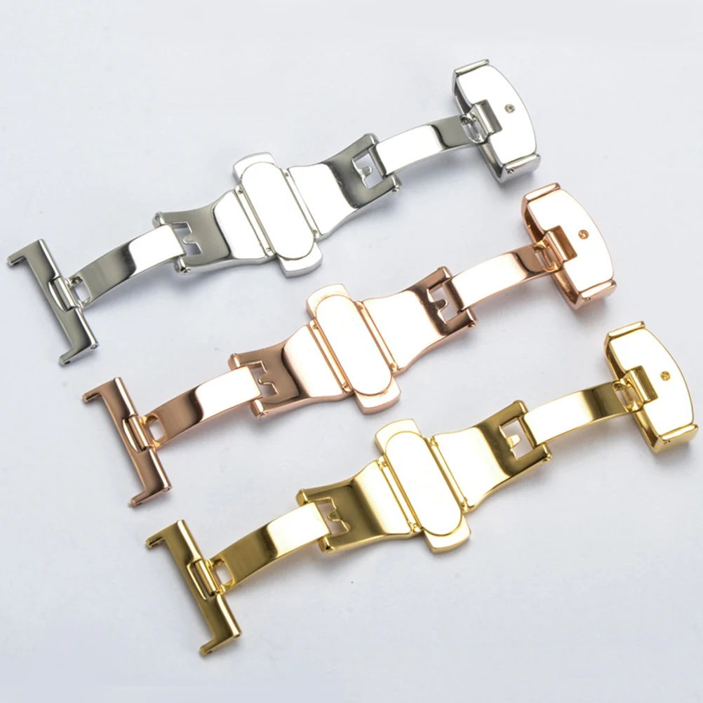 

18Mm Stainless Steel Double Button Buckle Non-Automatic Belt Clasp For Strap 2Mm Thick Silver Finish Solid 304L Metal