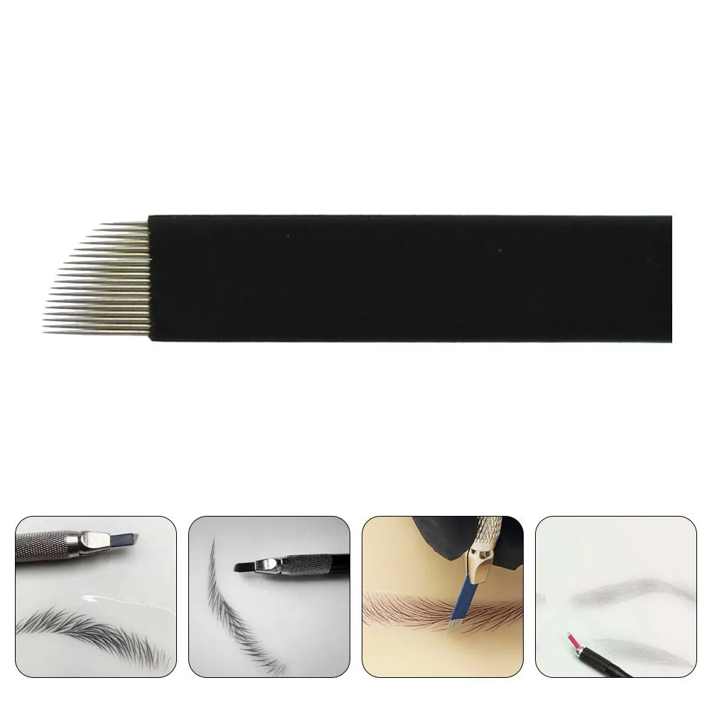 

50Pcs Water Mist Brow Powder Manual Shading Blades 18U 0.18mm Microblading Needles Arc Design for Dimensional Natural-Looking