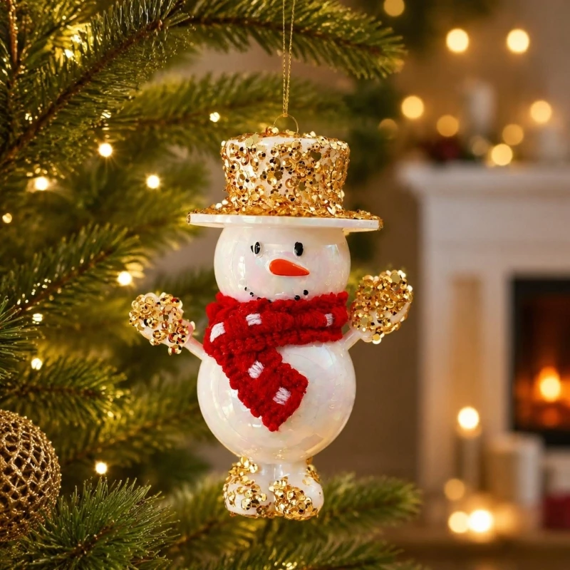 Raised-Form Christmas Hanging Ornament in Plastic with Reflective Finish and Cord for Tree and Seasonal Holiday Display KXRE