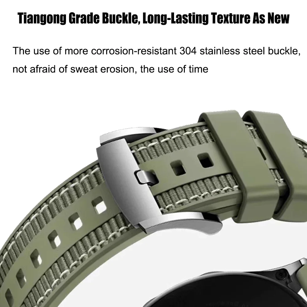 Official 22mm Nylon Strap For HUAWEI WATCH Silicone Band GT 4 46mm Watch 4 Pro GT 3 2 Pro Sports Composite Wristbands Bracelet