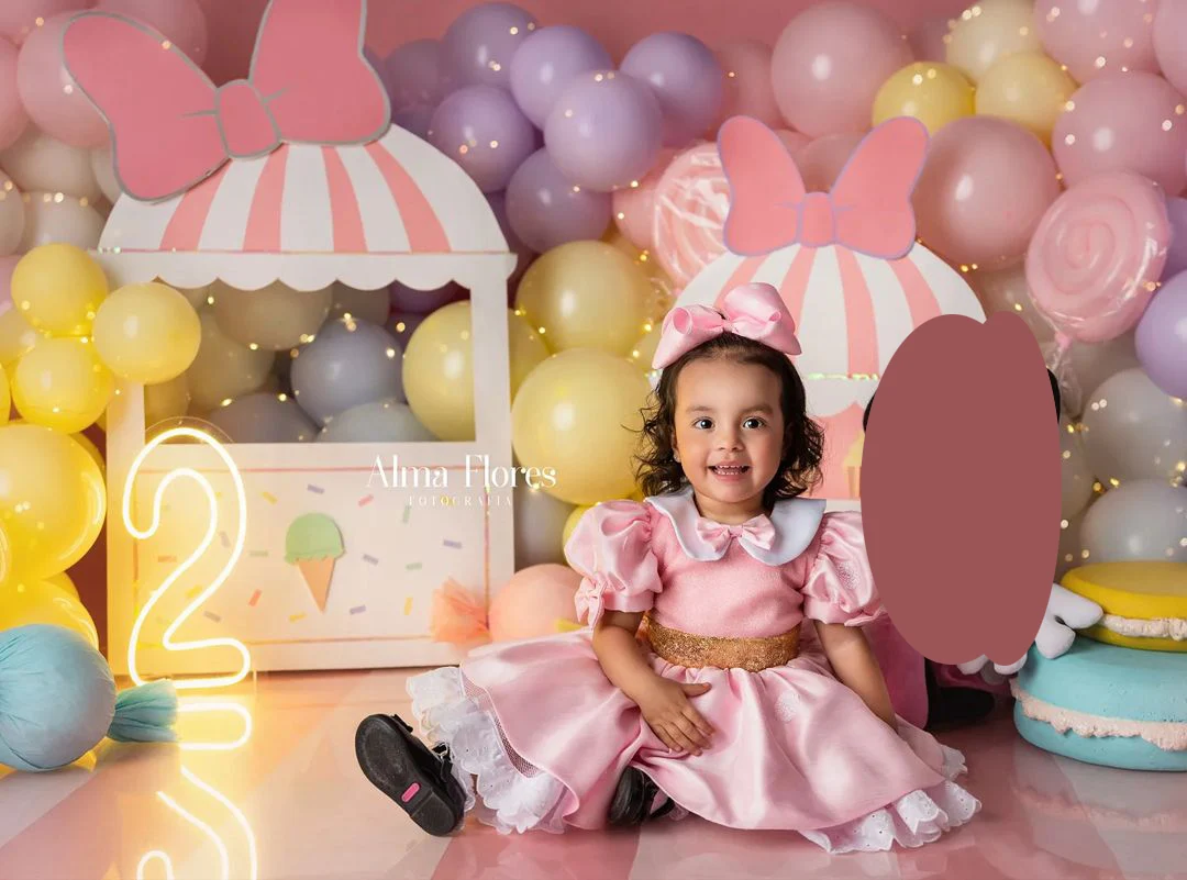 Balloons Ice Cream Store Backdrops Kids Baby Birthday Cake Smash Child Adult Photocall Decors Backgrounds