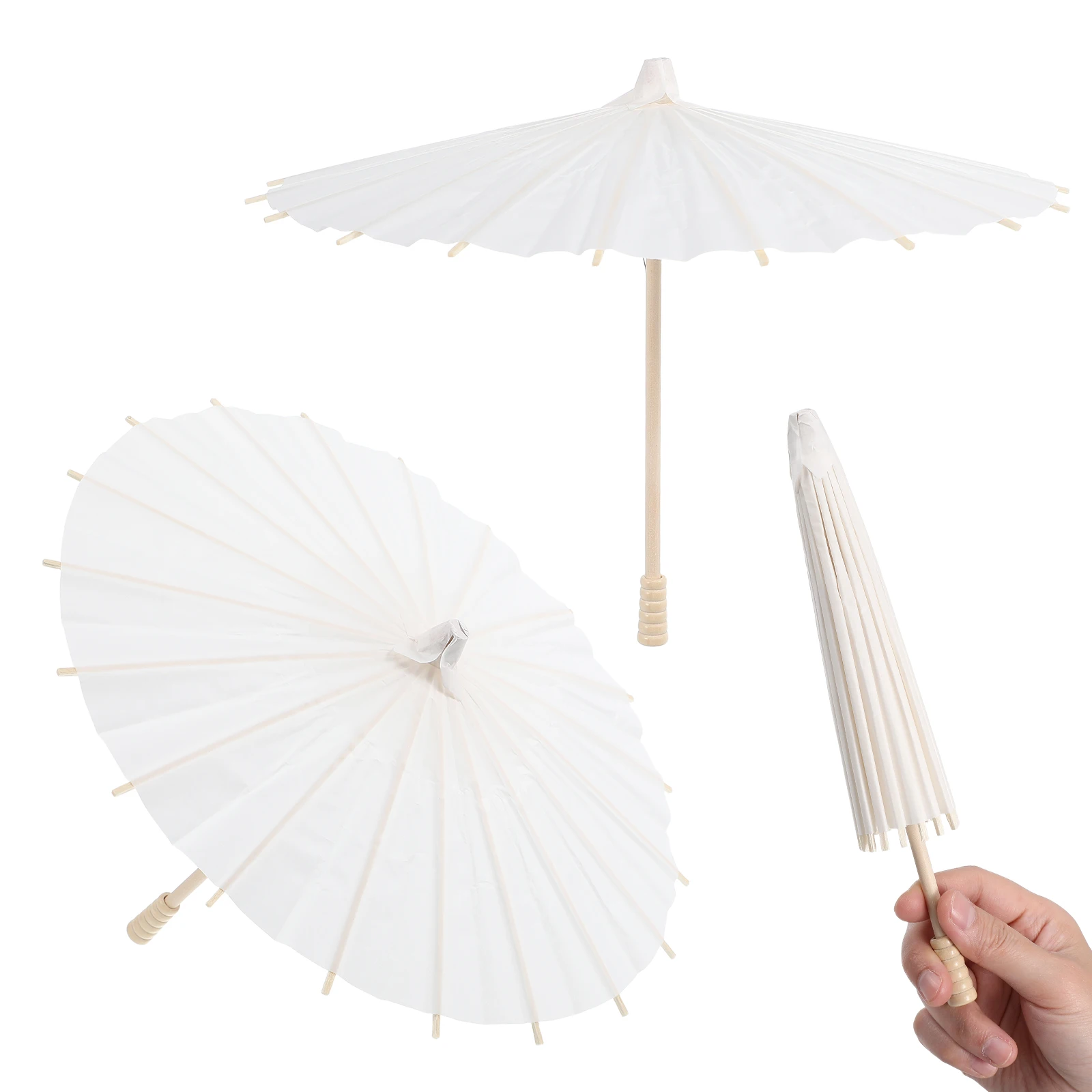 

2 Pcs Blank Oiled Paper Umbrella White 30cm Diameter Decorative DIY Handicraft Parasol for Home Wedding Photography