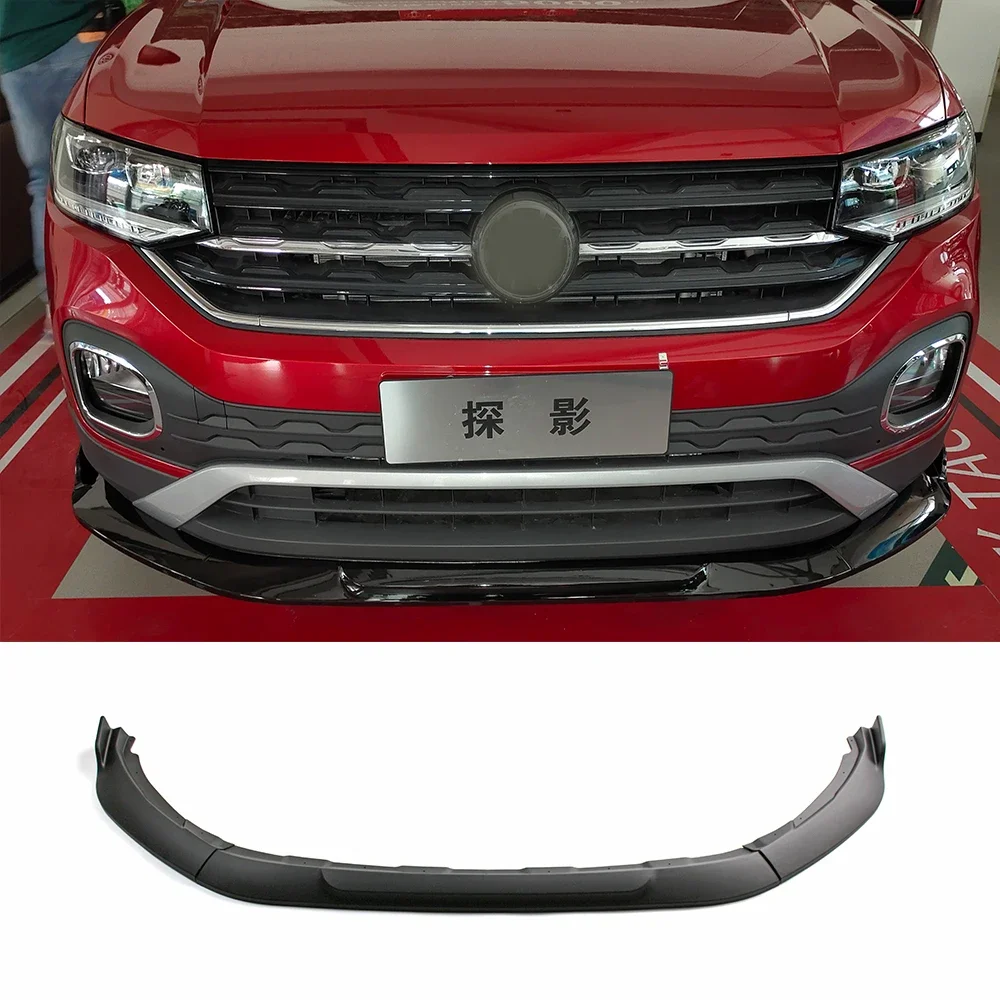 For Volkswagen TACQUA 2020 Year Car Front Bumper Chin Bodykit Lip Modification On Bumper Spoiler Chin Bright Black