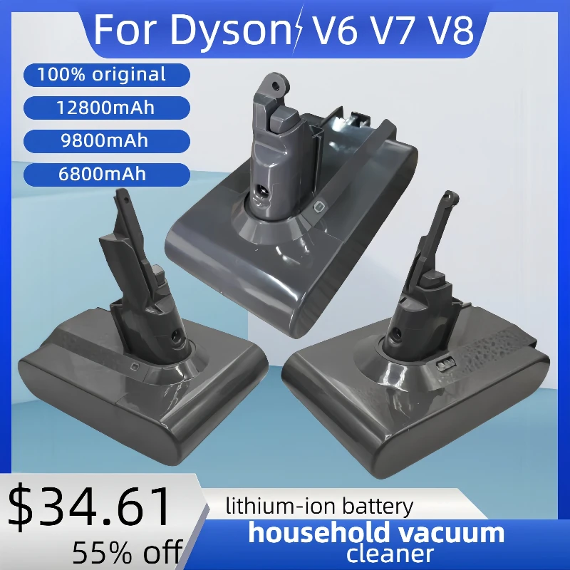 

For replace Dyson household appliance V6 series vacuum cleaner, 21.6V12800mAh high-capacity 100% new rechargeable battery