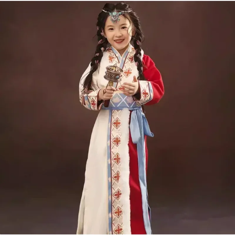 تنورة طويلة للرقص على الطراز العرقي الصيني للفتيات التبتية