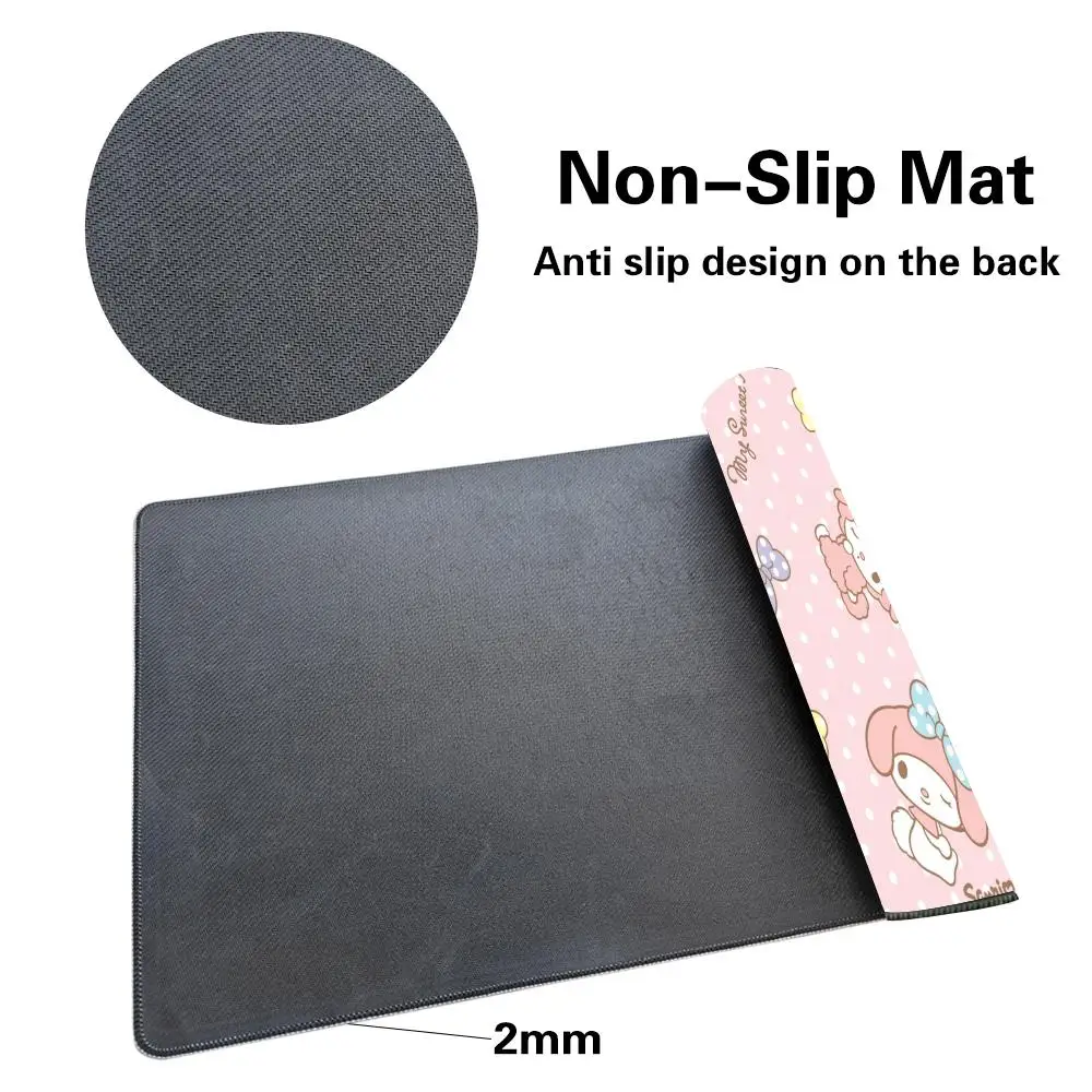 Cute Melodys Cartoon Mousepad High Quality Computer Accessories Large Gaming Mouse Keyboard Mat LockEdge Thickened Desk Pad