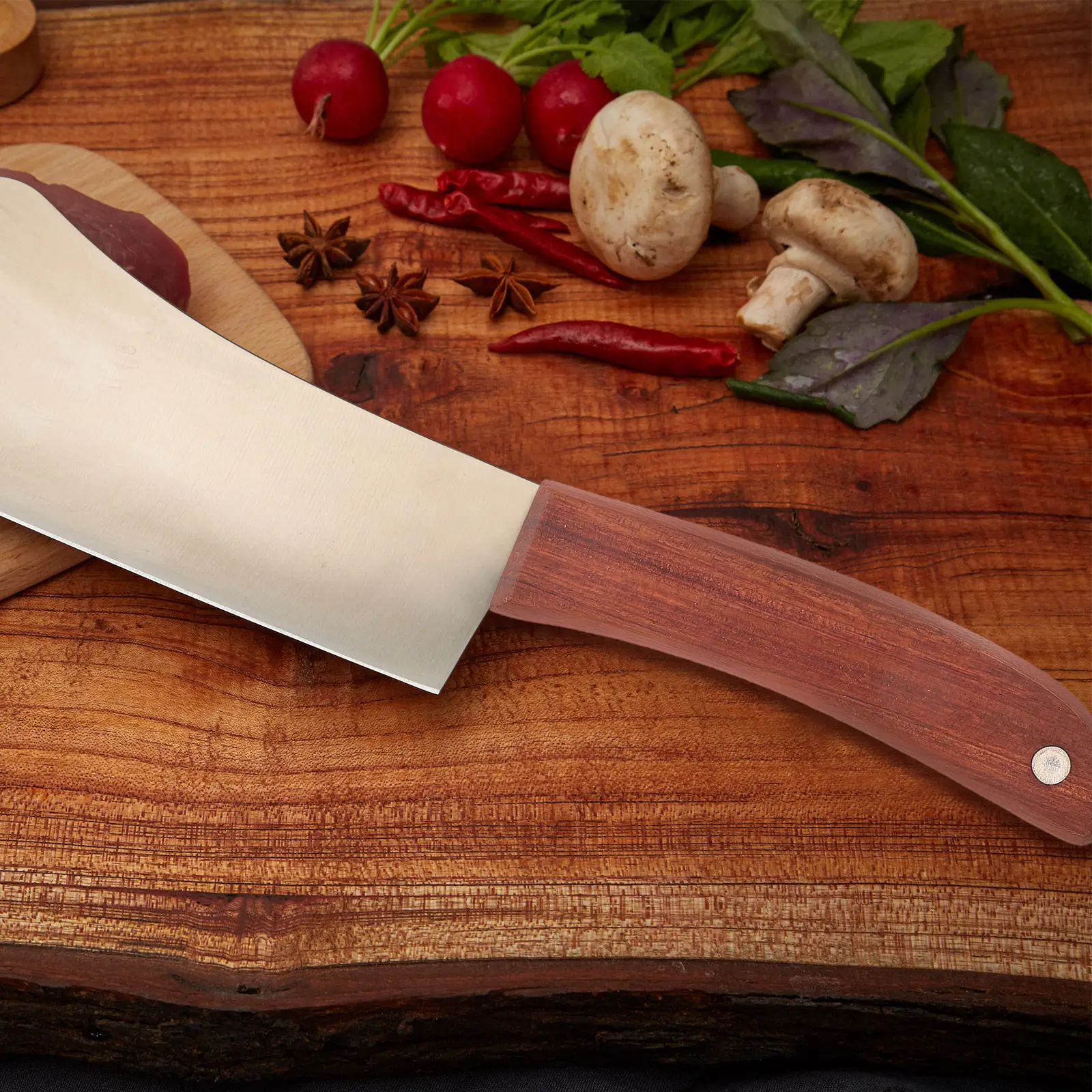 

1Set Wooden Handle for Kitchen Knife Replacement, Sturdy Wood Cutter Grip, Antislip Cutting Tool Handle for Home Cooking Crafts