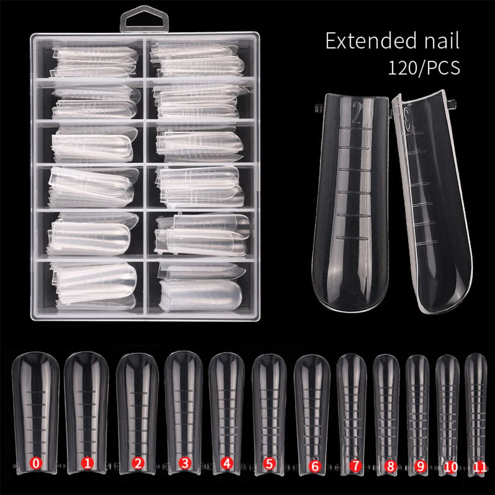 Outils de manucure en gel UV, extensions d'ongles en acrylique, faux-ongles, moule, N64.DIY, 120 pièces/boîte