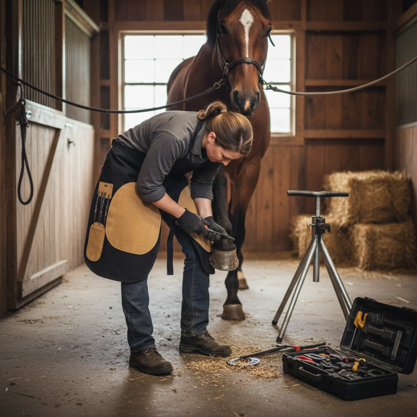Farrier Apron Multi Color Horse Shoeing Shield Canvas Efficiency for Hoof Trimming Equestrian Tools Stable Supplies