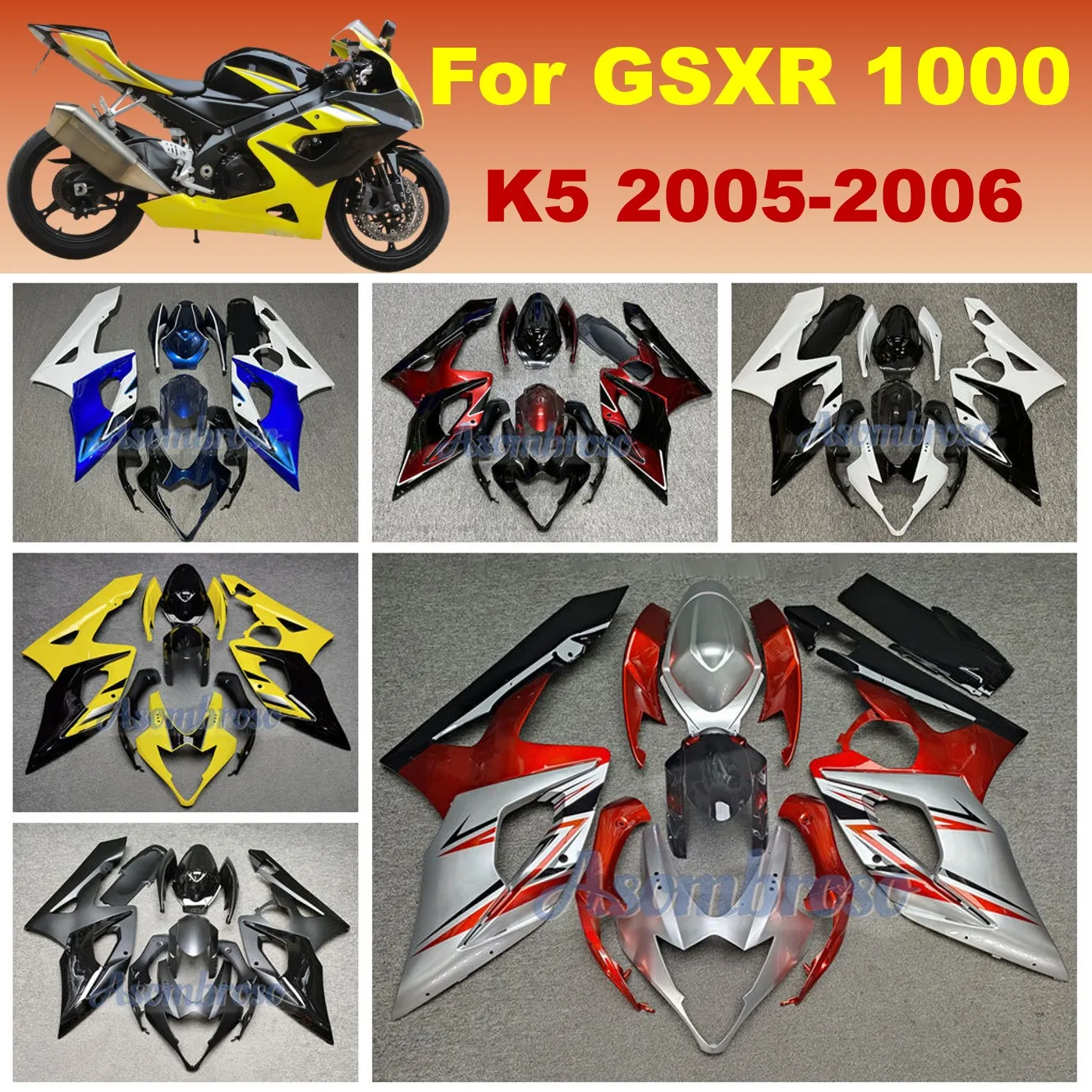 

Кузов мотоцикла для Suzuki GSXR 1000 2005 2006, комплект обтекателя K5, литой АБС-пластик, литой полный набор, изготовленная на заказ краска