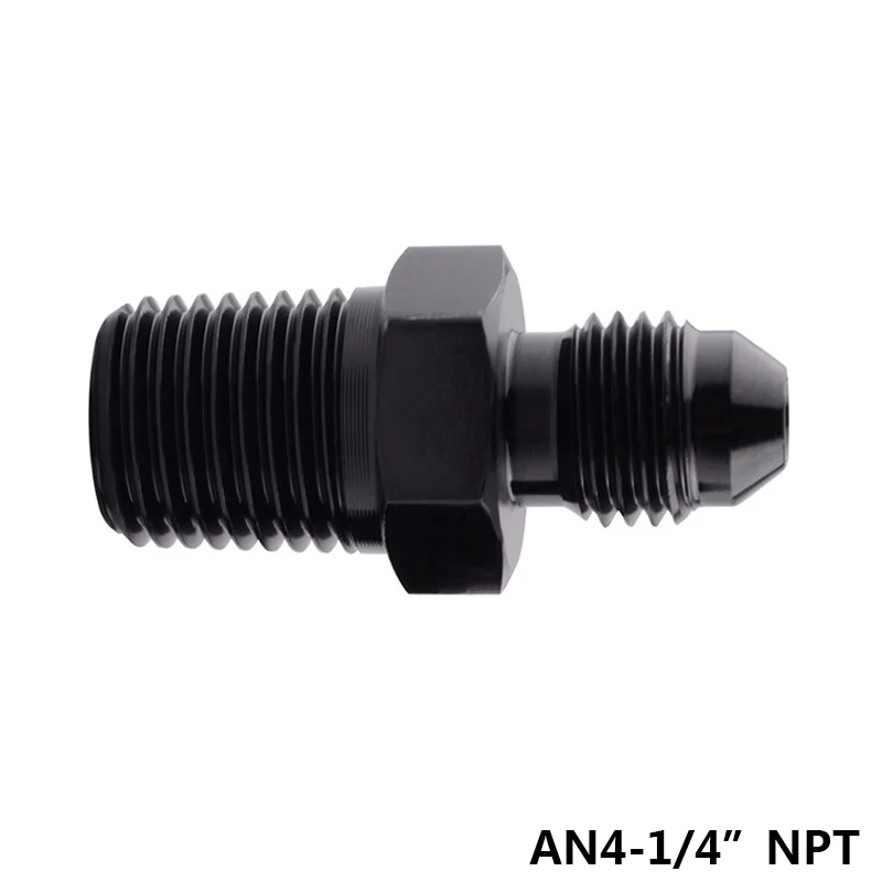 1PCS AN4 Male To 1-4NPT 1-8NPT Fuel Hose Fitting Straight Adapters Aluminum Oil Cooling Connector