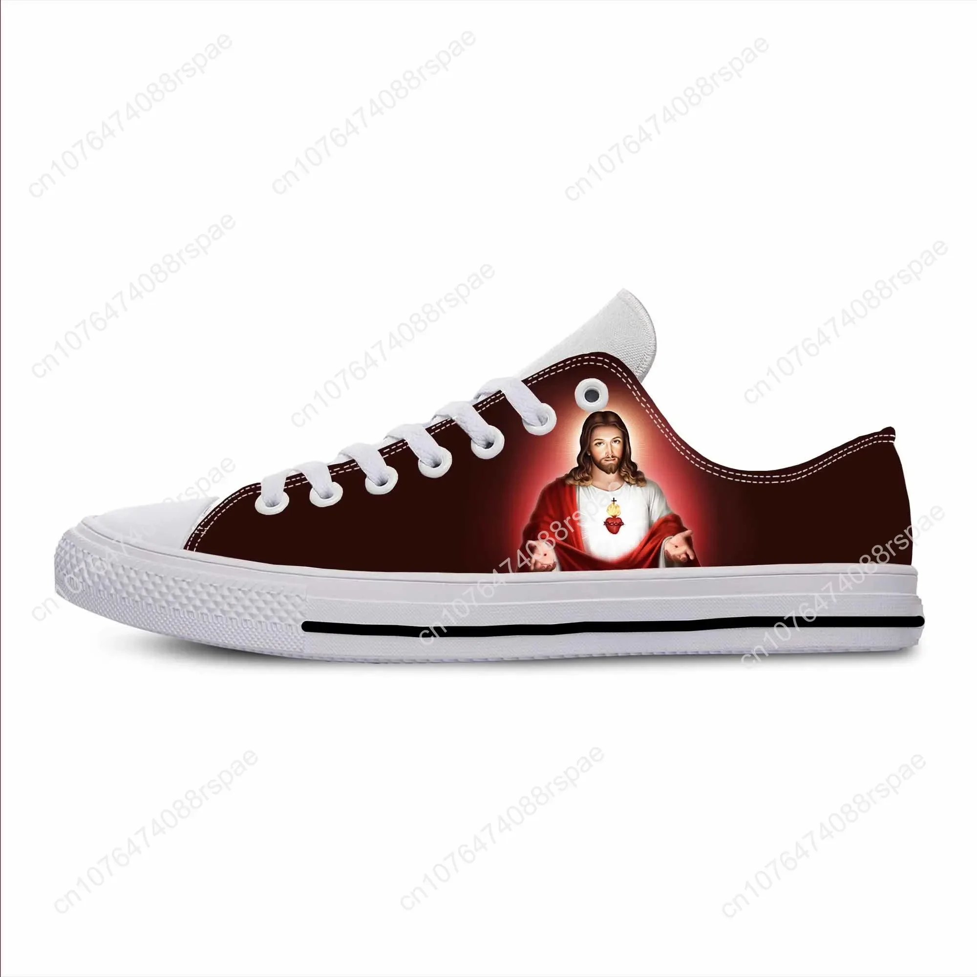 Gesù cristo croce cristiana dio fede religione scarpe di stoffa Casual Low Top comode e traspiranti stampa 3D uomo donna Sneakers