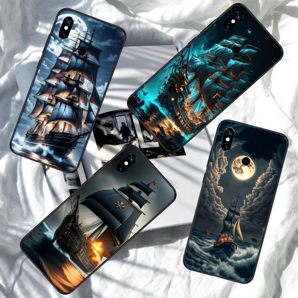 Pirate Corsair Mobile Cell Phone Case for Xiaomi Redmi Note 12 11 10 9T 8 7 Pro 9 9A 9C 8 Black Soft Phone Cover Funda