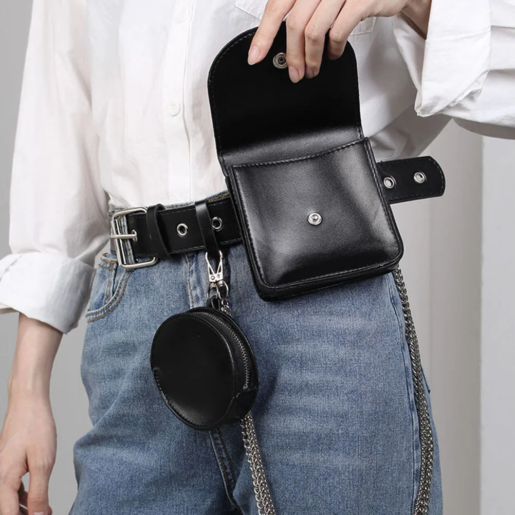 

1Set Women Waist Bag Chain Belt Bag Hip-Hop Style Fashion Small Waist Purse Adjustable Strap Stylish Fanny Pack Travel Party