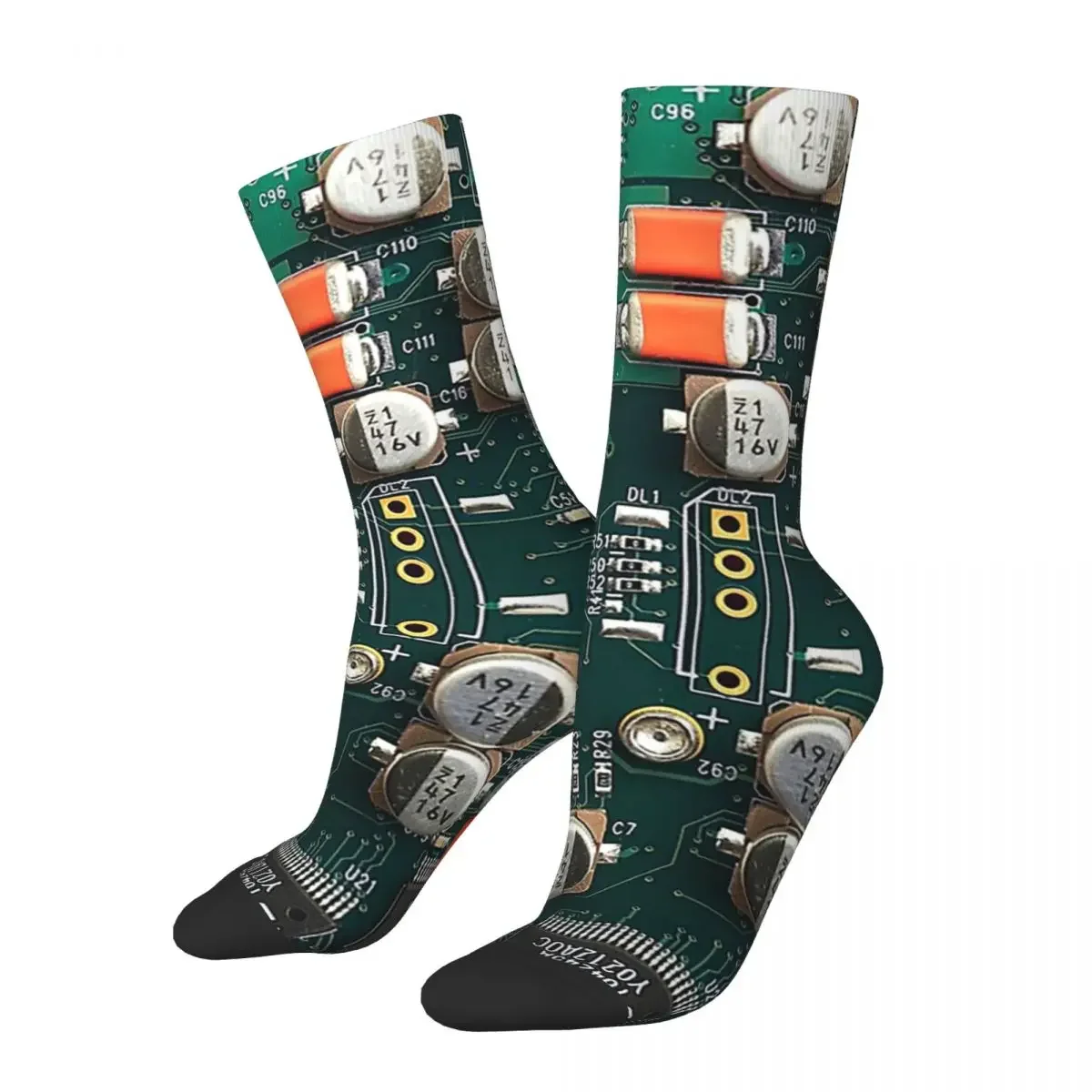 Circuit Board Socks Harajuku Sweat Absorbing Stockings All Season Long Socks Accessories for Unisex Birthday Present