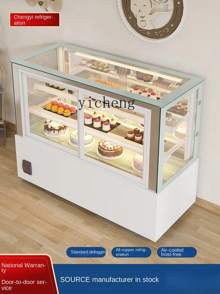 Zc Cake Refrigerated Display Cabinet Commercial Front Door Deli Cabinet Air Cooling Frostless Dessert Fruit Fresh Cabinet