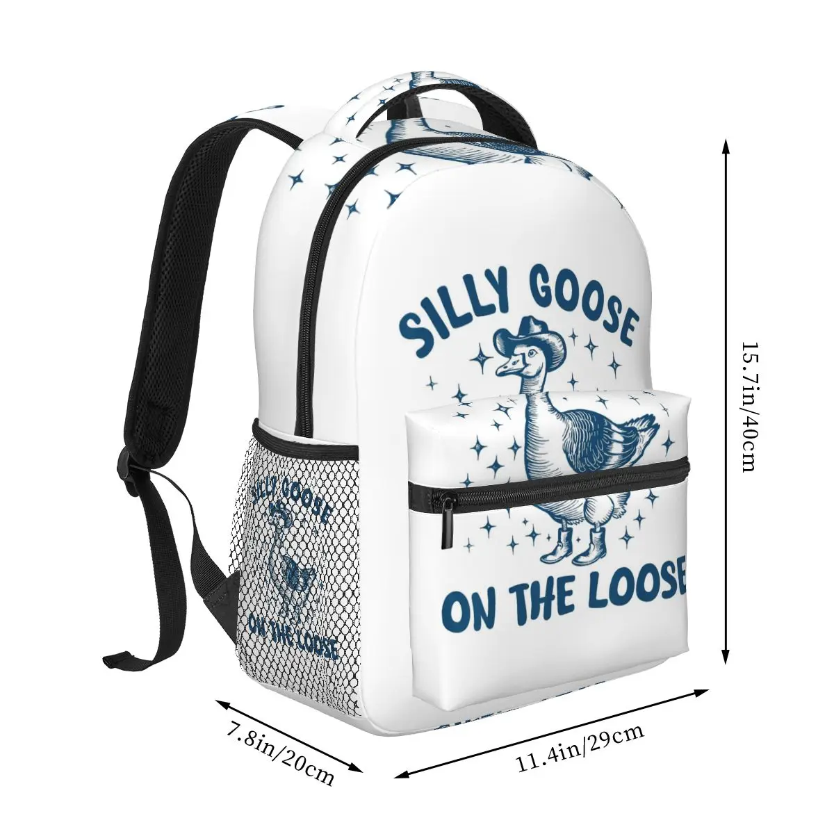 Silly Goose On The Loose Cowgirl Western Backpack Student Boys Girls BookBag Children School Bag Shoulder Bags for Men Women