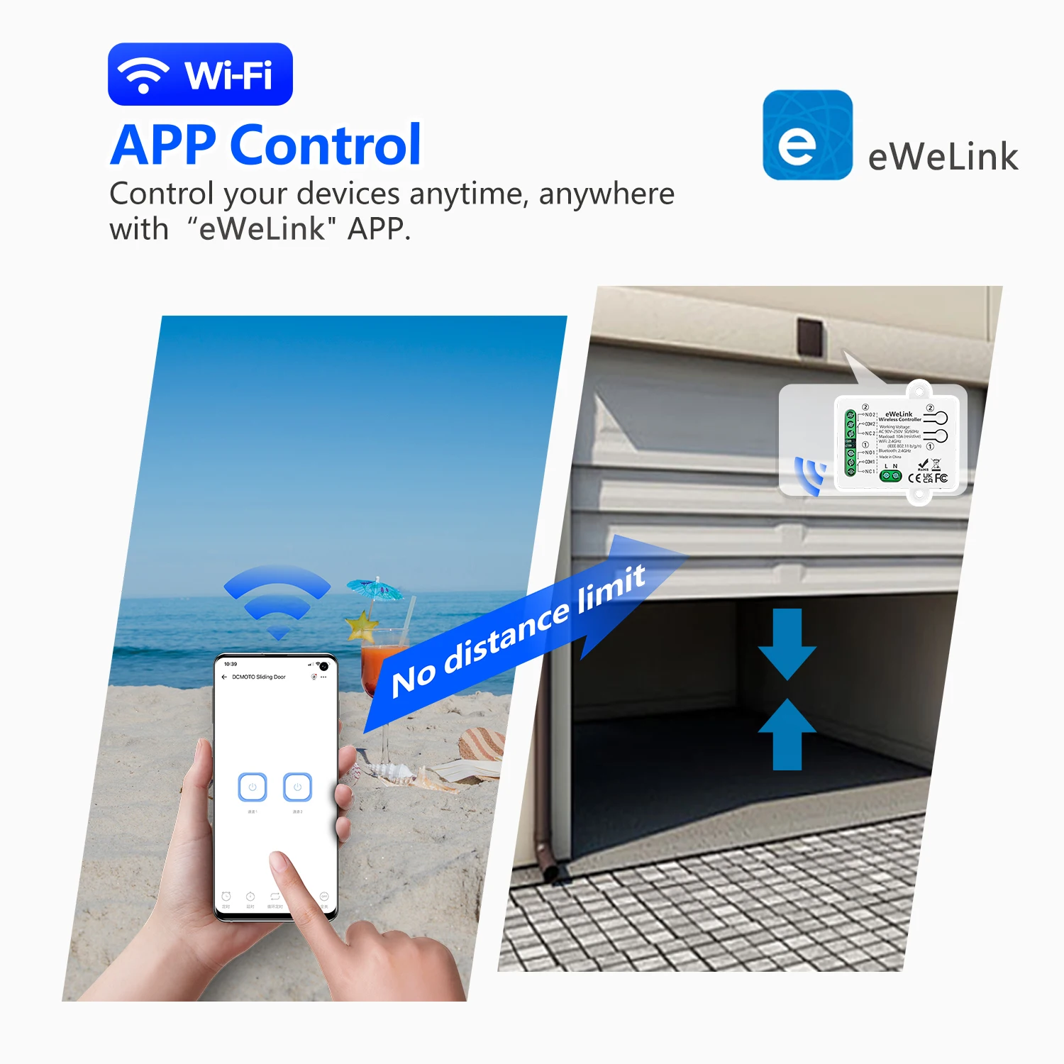 EWelink Inteligentny Przełącznik WiFi z Suchym Stykiem AC110V USB5V 2-kanałowy Moduł Przekaźnikowy Tryb Inching Samozatrzaskujący Odbiornik Timer Współpracuje z Alexa Google — zdjęcie produktu 5