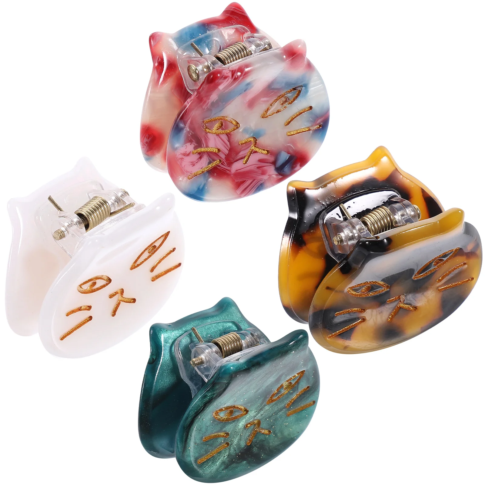 

Cat Hair Clips Cute Decorative Barrettes for Women Girls Small Elastic Holders Bright Color Party Birthday Banquet Use Safe
