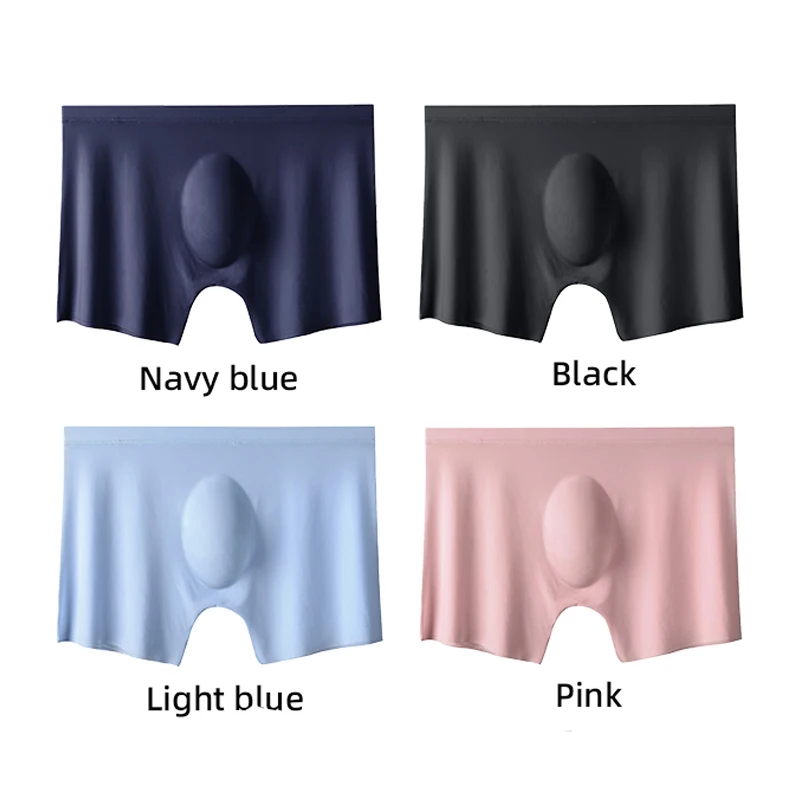 2 قطعة/الوحدة الرجال الصيف الحرير الجليد الملاكمين ملخصات سلس الملابس الداخلية الملابس الداخلية السروال السراويل رقيقة جدا تنفس مثير سراويل