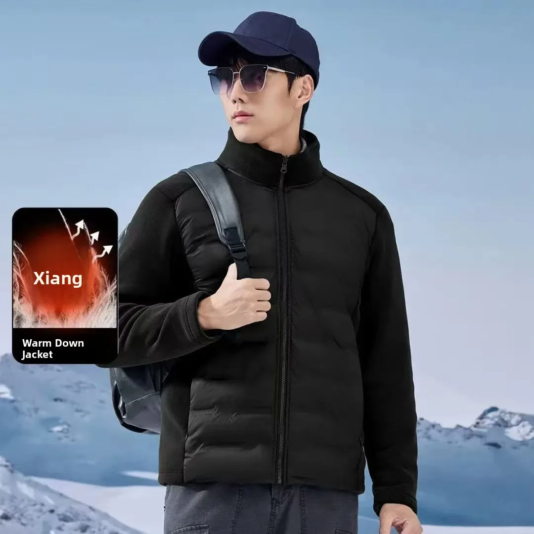 

Outdoor Autumn Winter Fce Lined Stand Collar down Jaet for Men Warm Windproof Cold Resistant New Sle 2025 Casual Ci ...