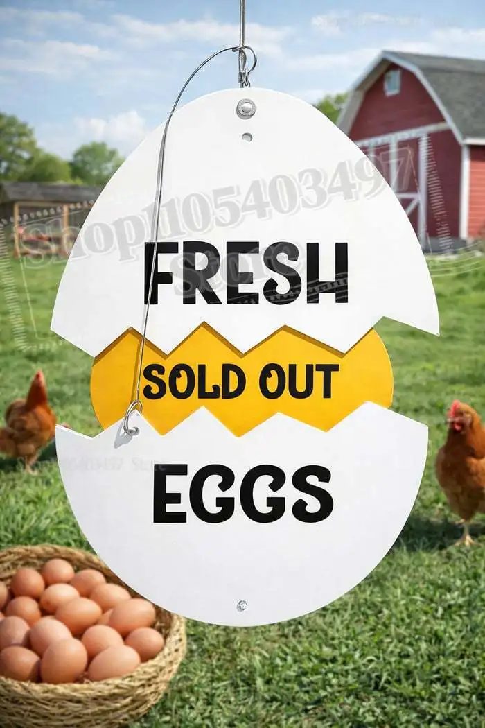 NEW Farm Fresh Eggs Metal Sign- Rustic Farmhouse Decor for Coop & Market