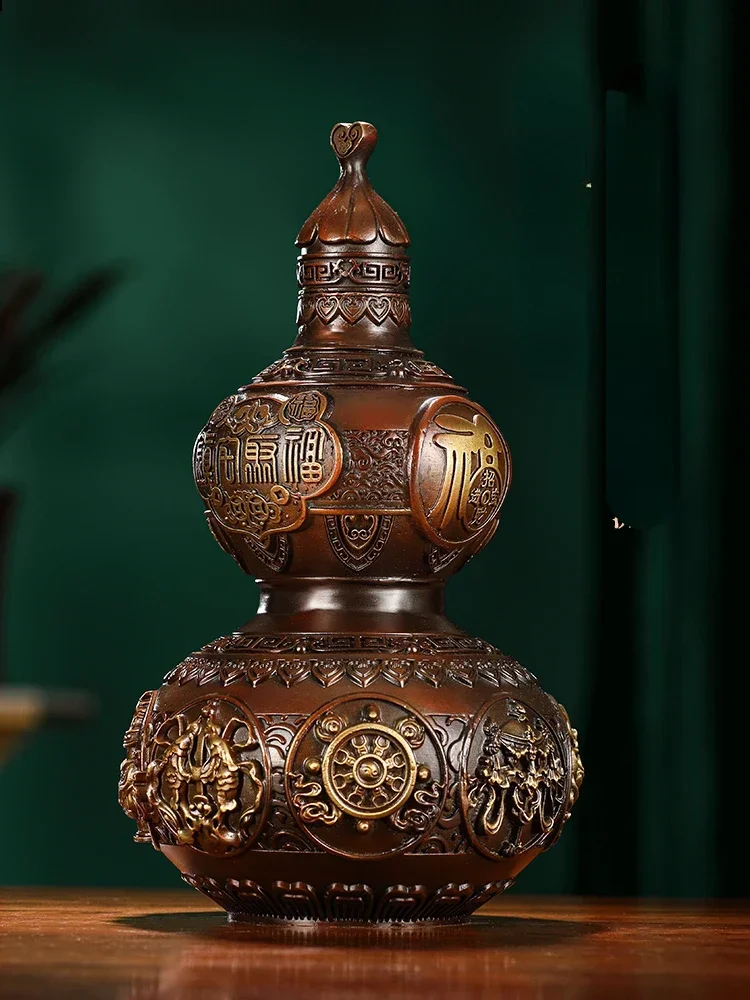 

Porch full copper gourd ornaments opening Fulu crafts home living room wine cabinet decorations