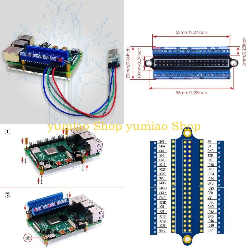 

587B для коммутационной платы винтового клеммного блока GPIO со светодиодным индикатором состояния GPIO Коммутационный модуль