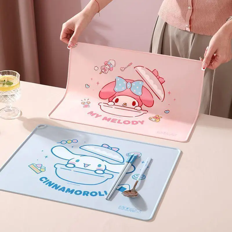 

Sanrio My Melody Tablecloth child meal mat silicone food grade non slip dining table mat Insulation mat oilproof dining mat