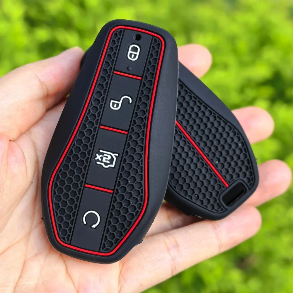 Capa de Silicone para Chave de Carro com Suporte e Corrente para BYD Atto 3 Han EV Dolphin Song PRO Max Tang DM Yuan Dolphin E2 Qin PLUS