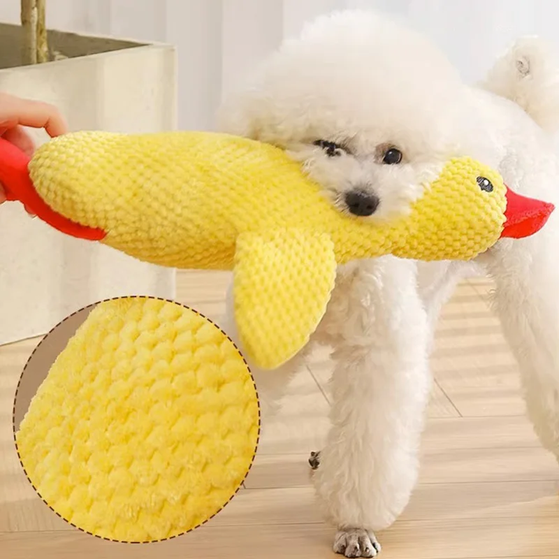 HOOPET Dog Toys Funny Interactive Plush Duck Toy for Dogs Teething Durable Chewing Squeaky Toy Pets Accessories