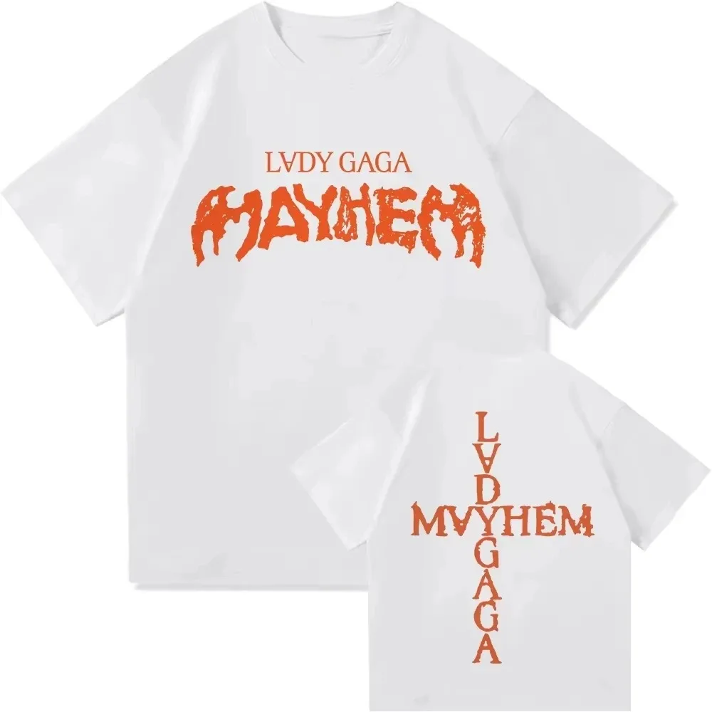 Lady Gaga Mayhem New Album Tee Shirt Homme New in Top Tees Men Clothing Short Sleeve Round Neck Printing Pullover T-Shirt