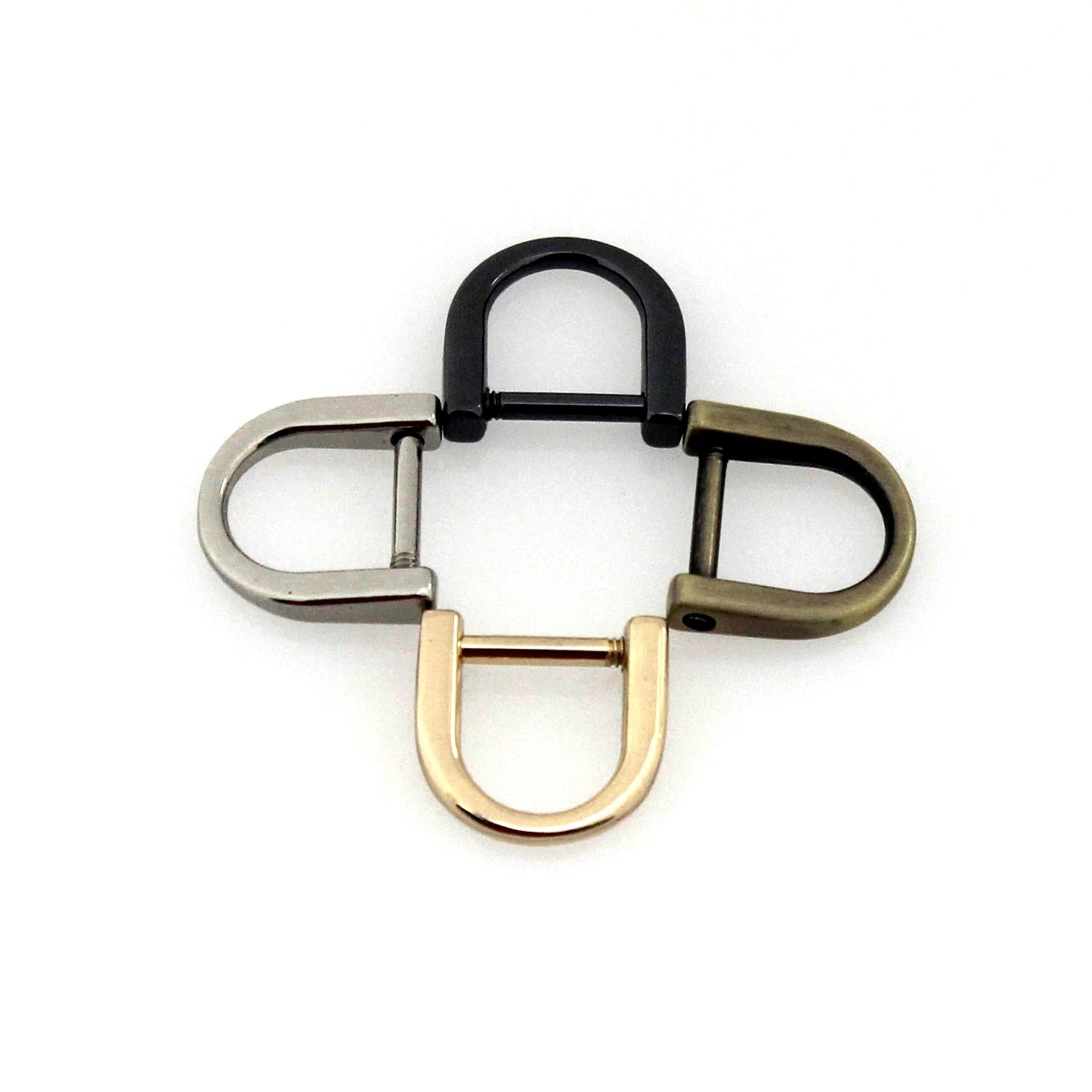 1pcs Metal Detachable Open Screw Dee D Ring Buckle Shackle Clasp for Leather Craft Bag Strap Belt Handle Shoulder Webbing 10mm