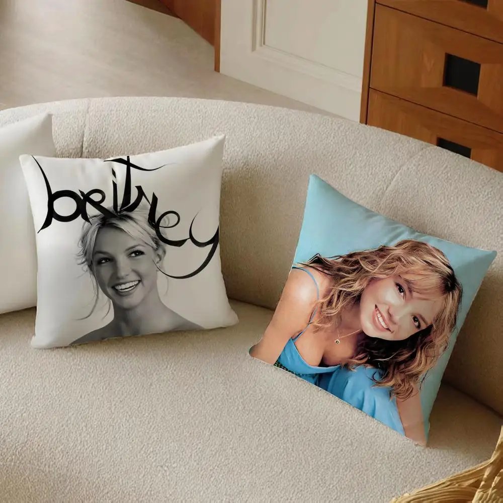 Singer B-Britney Spears Cushion Cover Daily Washable Linen Pillowcase Soft  for Sofa Bed Home Room Decor