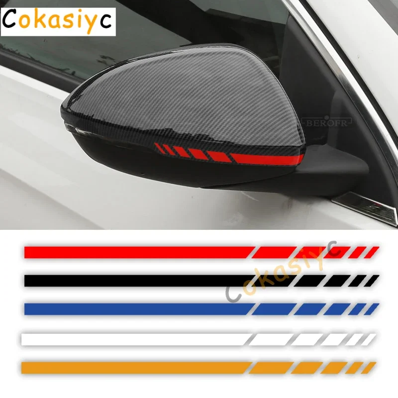 Hot Car Sticker 2 Sets 4PCS Truck Vinyl Stripe Rearview Side Mirror Decal Vehicle Body Accessories Black /Silver 20 * 0.7cm