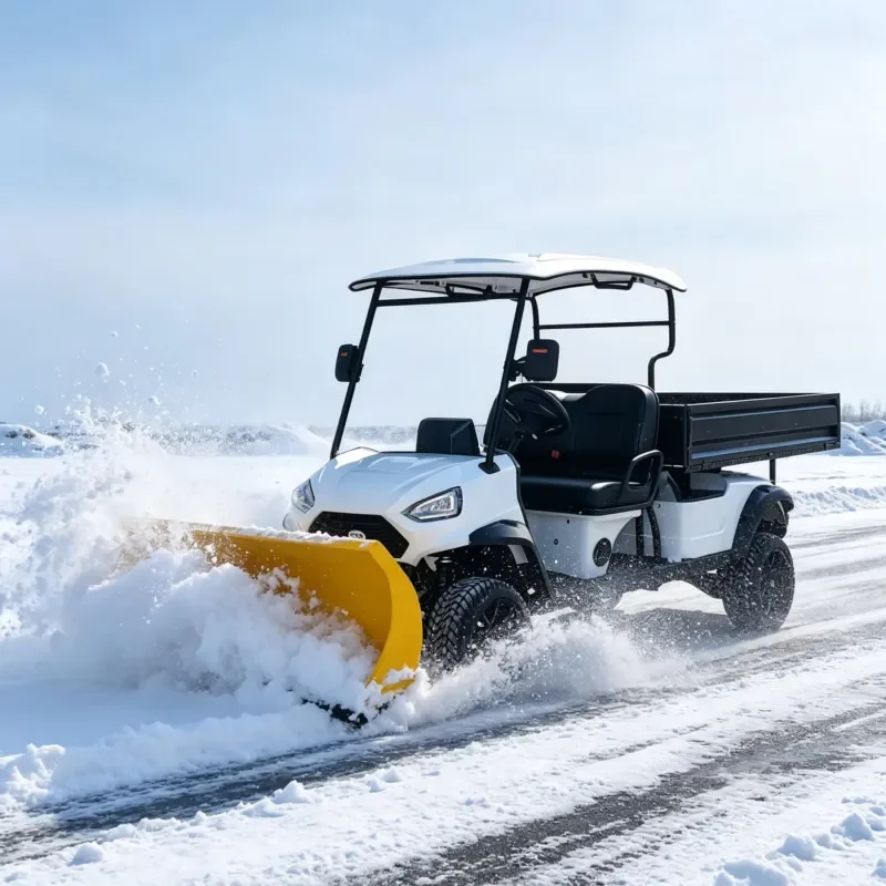 Electric Snow Removal Vehicle with Plow and Remover Cargo Transport CE Certified 90km Range