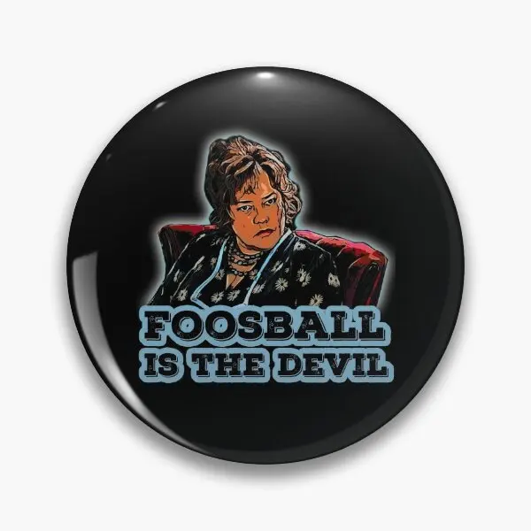 Foosball Is The Devil  Soft Button Pin Metal Lapel Pin Lover Brooch Badge Women Hat Funny Cute Jewelry Collar Fashion Cartoon