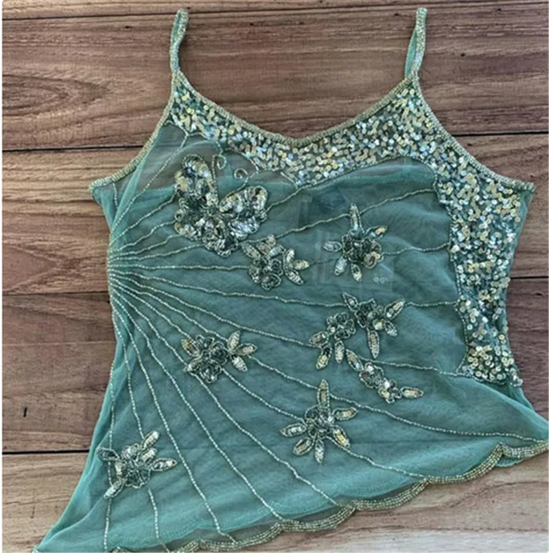 أزياء شبكة الترتر قمم المرأة الصيف الخامس الرقبة مثير أكمام المحاصيل الأعلى البريق عطلة الشاطئ حزب نادي ضمادة القمم